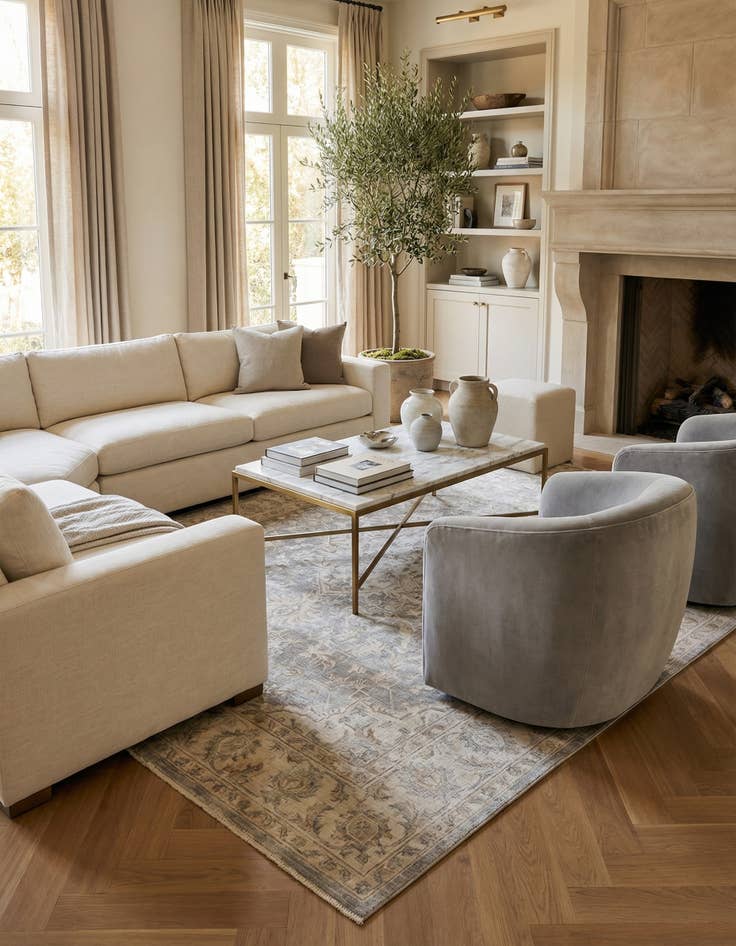 Detail image of  5' 11 x 9' 1  Hand Knotted Darya Wool Rug