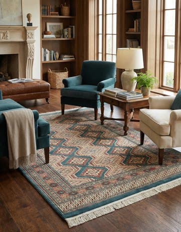 4' 3 x 6' 2 Hand Knotted Bokhara Oriental Rug