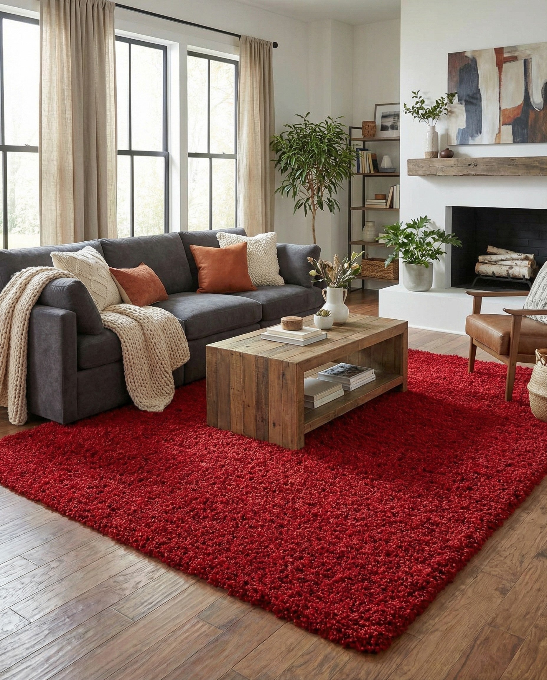  1' x 1' Solid Shag Sample Rug