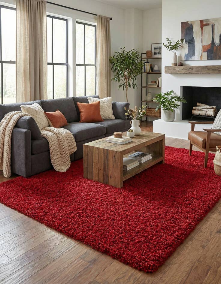 Detail image of  1' x 1' Solid Shag Sample Rug