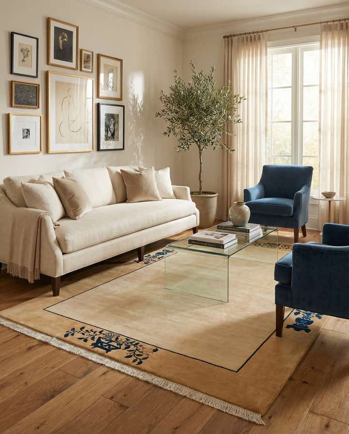 5' 6 x 8' Hand Knotted Darya Wool Rug