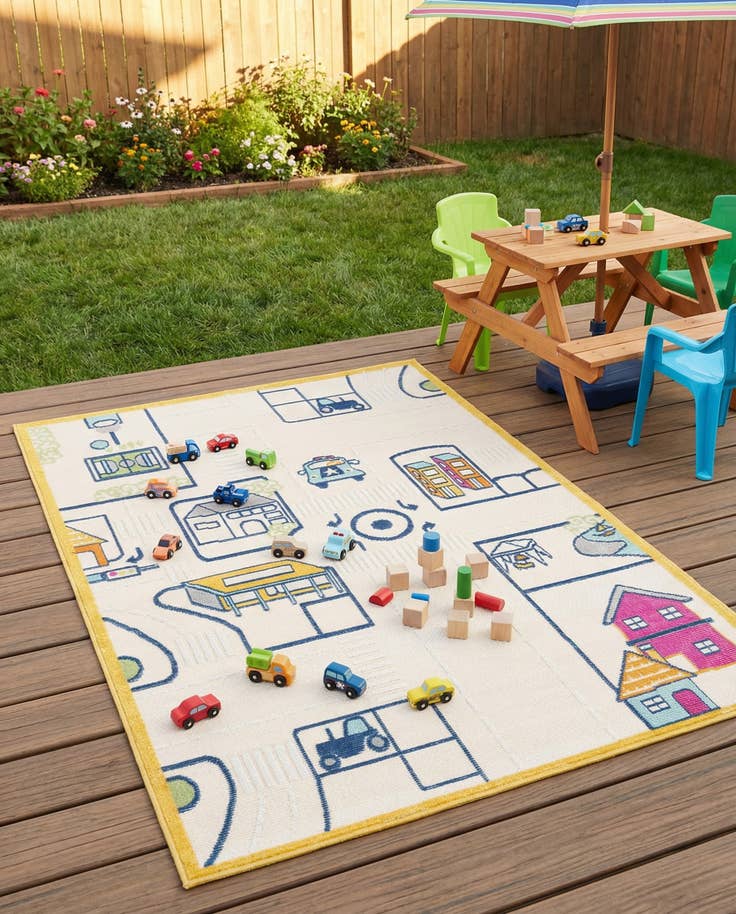 Detail image of 5' 3 x 7' 7 Easy-Clean Indoor / Outdoor Rug