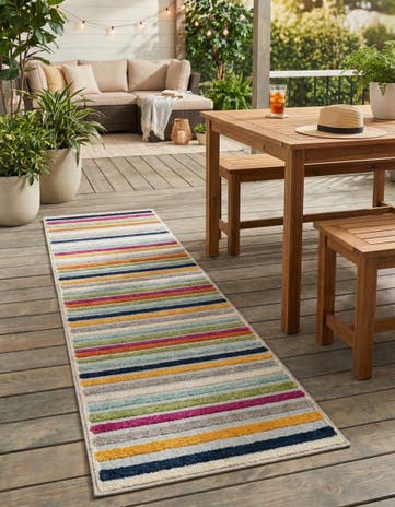Gray Easy-Clean Aruba Indoor / Outdoor Runner Rug