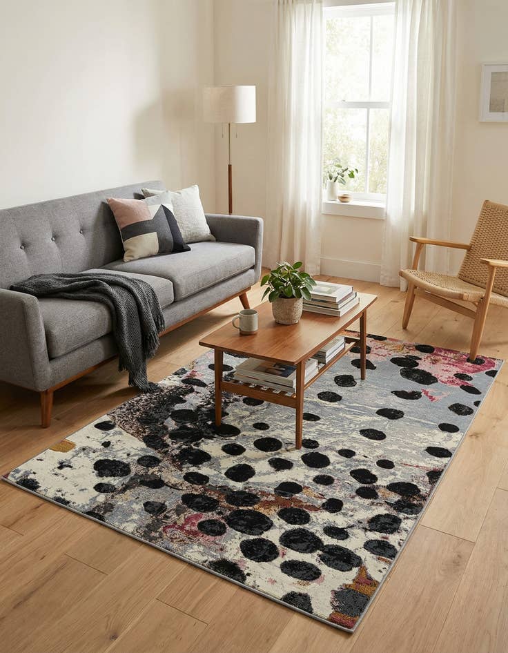 Detail image of  4' x 6'  Washable Modern Indoor / Outdoor Rug