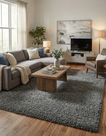 Graphite Gray Solid Shag Rug