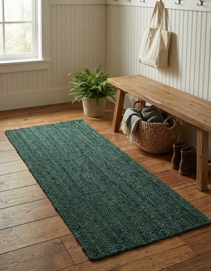 2' x 4' 1 Handmade Braided Jute Runner Rug
