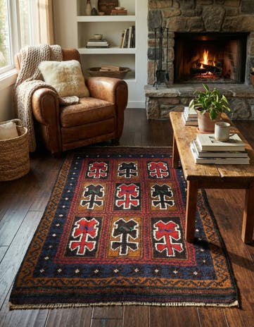 2' 10 x 4' 9 Hand Knotted Balouch Persian Wool Rug