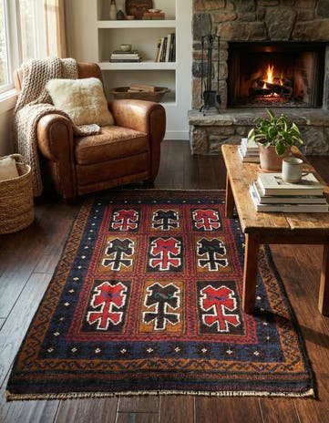 2' 10 x 4' 9 Hand Knotted Balouch Persian Wool Rug