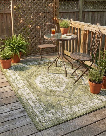 4' x 6' Easy-Clean Traditional Indoor / Outdoor Rug
