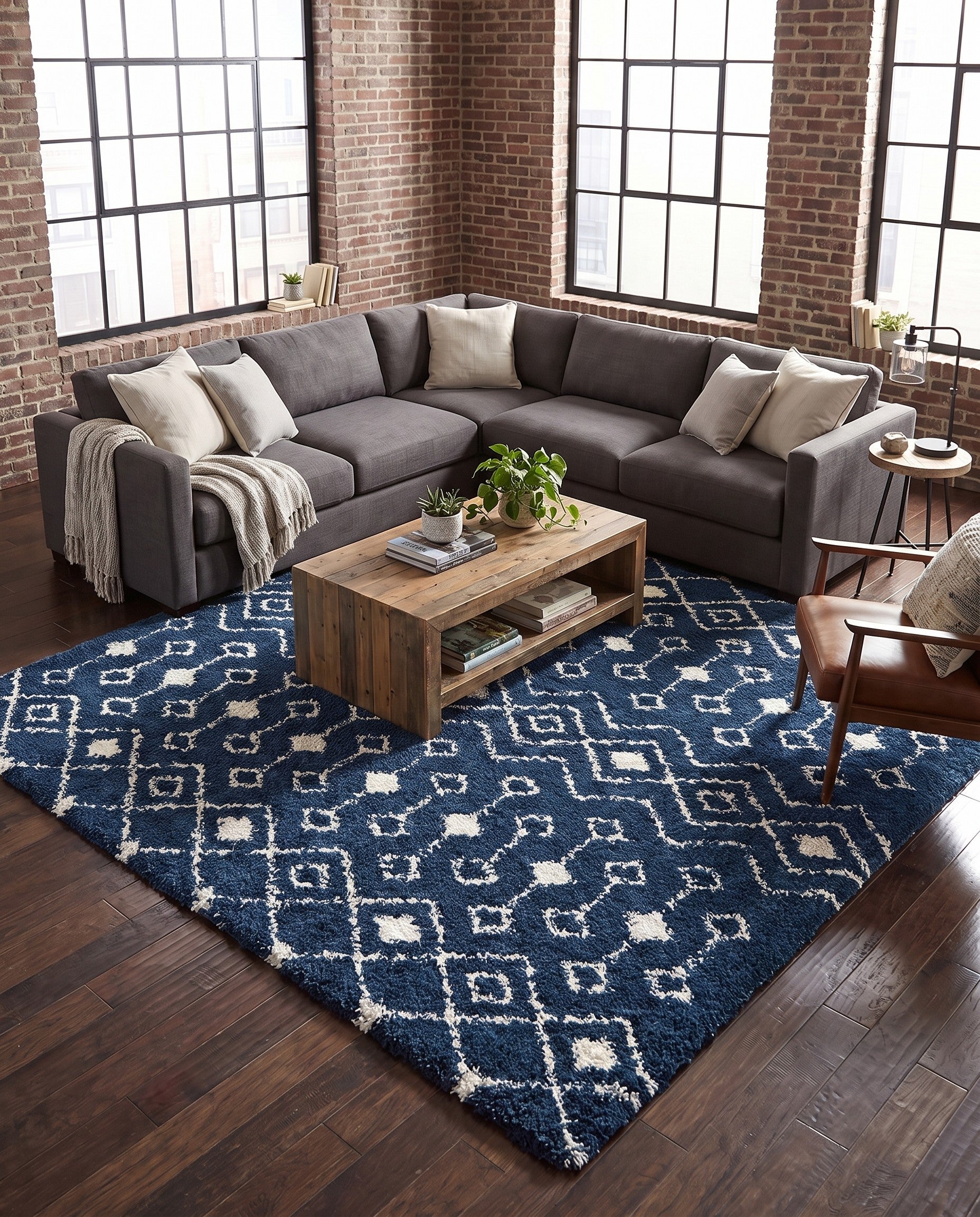 10' x 10' Moroccan Trellis Shag Square Rug