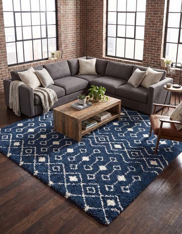 10' x 10' Moroccan Trellis Shag Square Rug