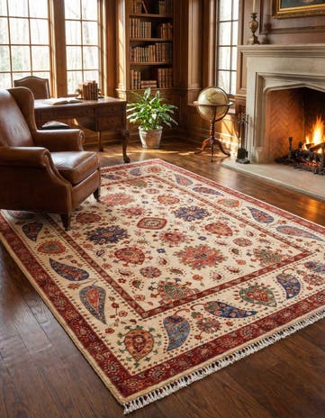 5' 9 x 8' Hand Knotted Ariana Ziegler Rug
