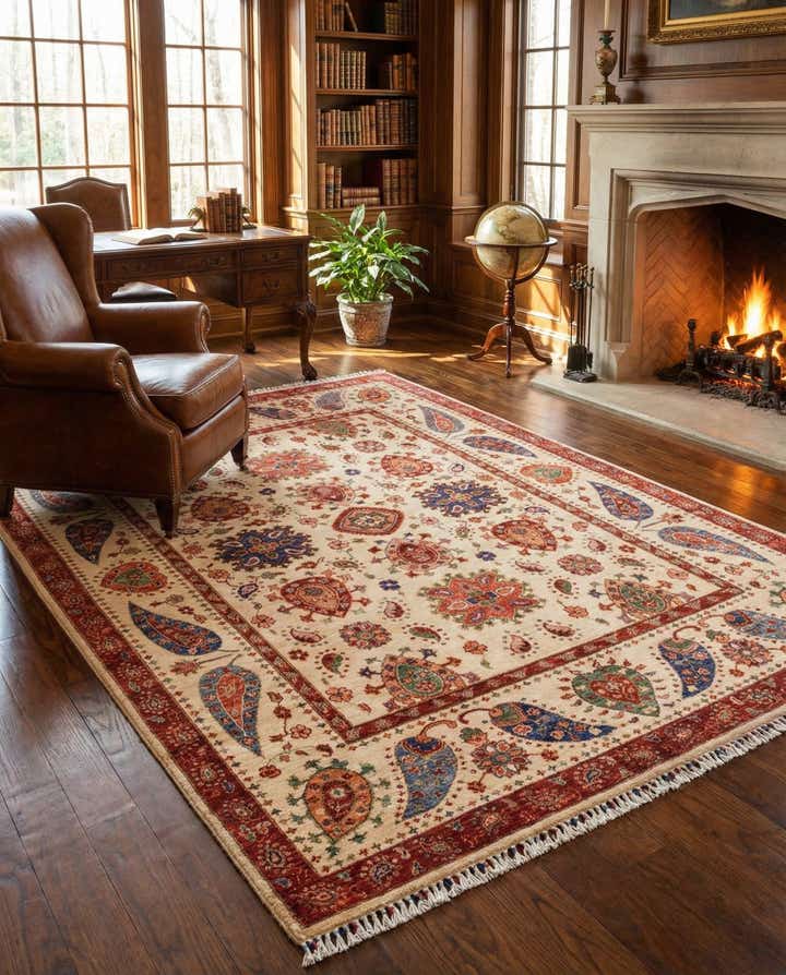 5' 9 x 8' Hand Knotted Ariana Ziegler Rug