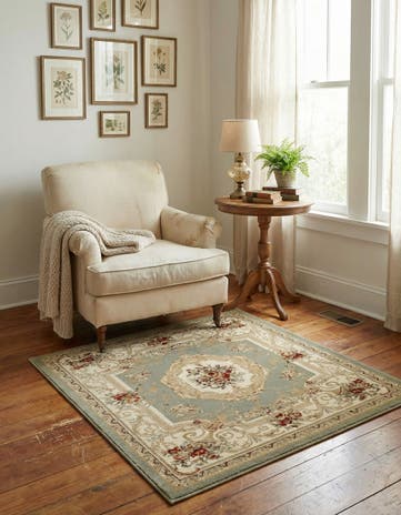 Green Chateau Square Rug