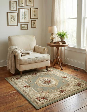 Green Chateau Square Rug