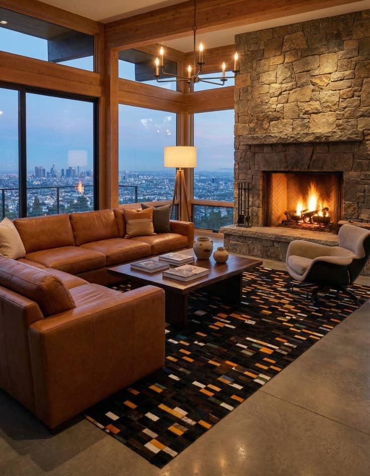 Detail image of  5' 1 x 8' 1 Cowhide - Patchwork Rug