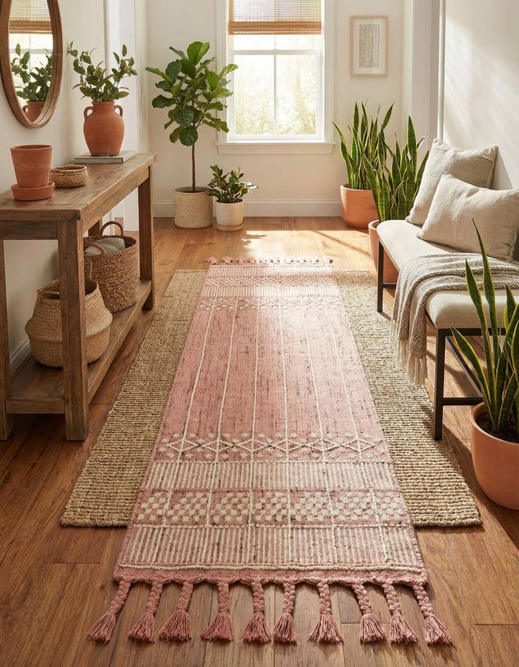 Detail image of 2' 2 x 8' 2  Washable Eco Bohemian Indoor / Outdoor Runner Rug