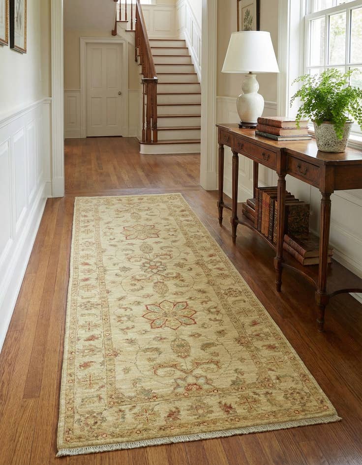 Detail image of 2' 6 x 6' 5  Hand Knotted Peshawar Ziegler Runner Rug