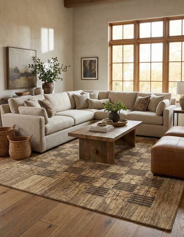 6' 6 x 9' 6 Hand Knotted Modern Ziegler Oriental Rug