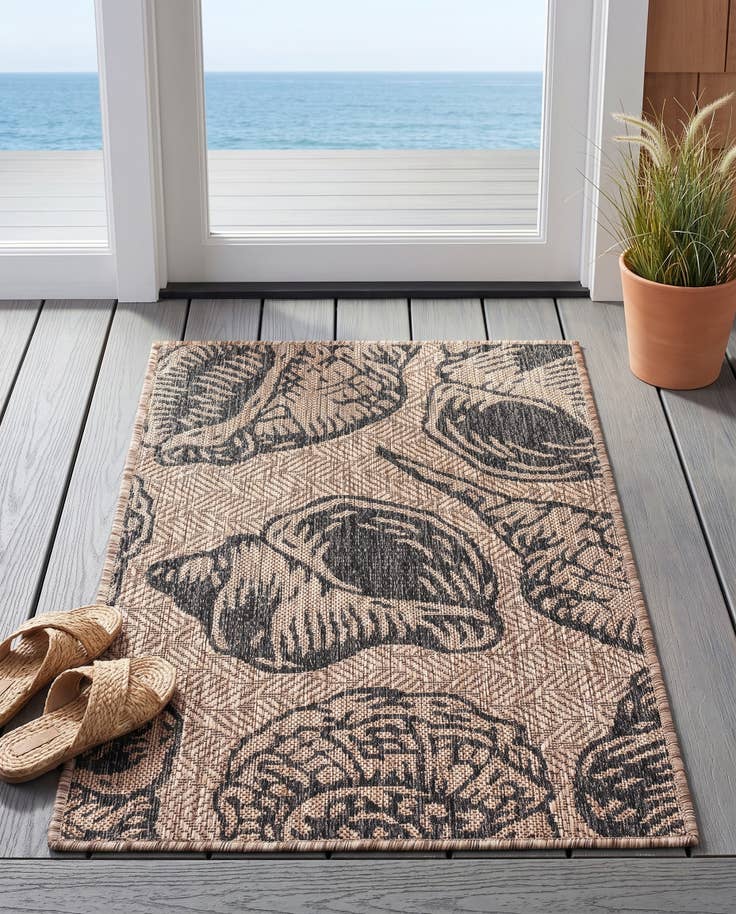 Detail image of 2' x 3' Easy-Clean Coastal Indoor / Outdoor Rug