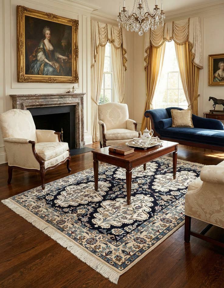 Detail image of 3' 5 x 4' 8  Hand Knotted Nain Rug