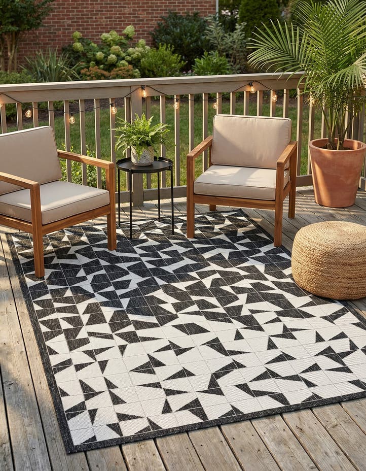 5' 3 x 8' Easy-Clean Modern Indoor / Outdoor...