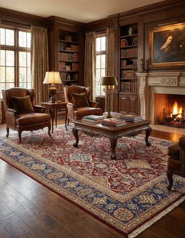 9' 2 x 12' 9 Hand Knotted Sarough Persian Wool Rug