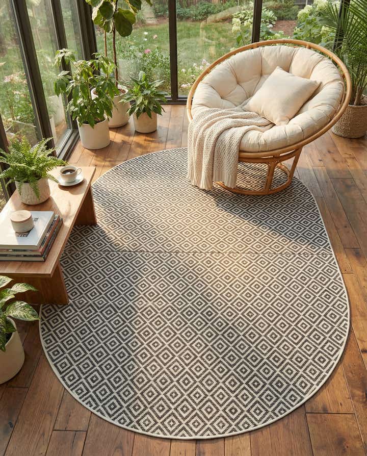 7' 10 x 10' Easy-Clean Jill Zarin Costa Rica Indoor / Outdoor Oval Rug