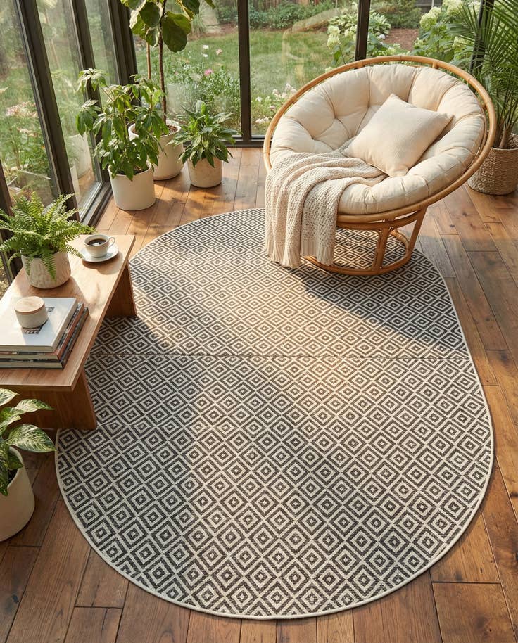 Detail image of 7' 10 x 10' Easy-Clean Jill Zarin Costa Rica Indoor / Outdoor Oval Rug
