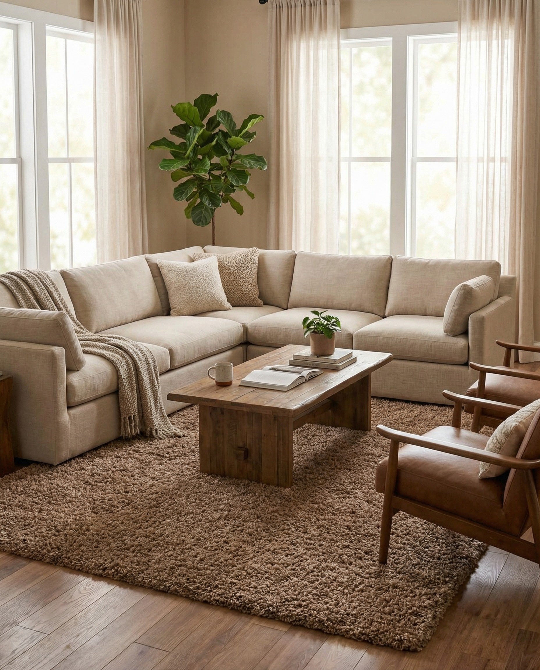  10' x 13' Solid Shag Rug