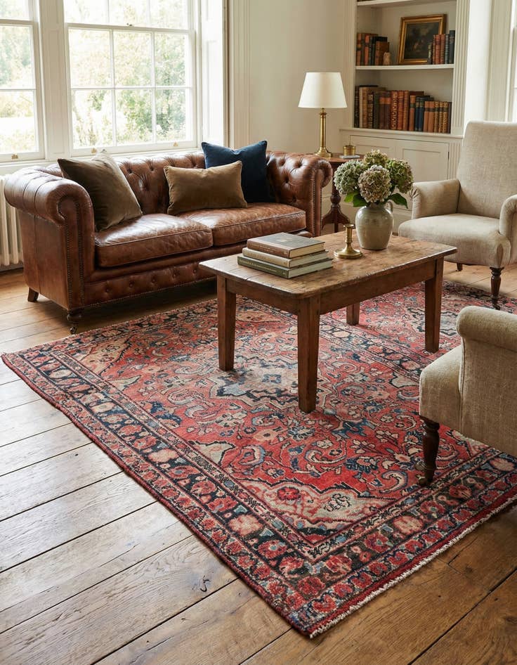 Detail image of  4' 4 x 6' 9  Hand Knotted Ultra Vintage Persian Wool Rug