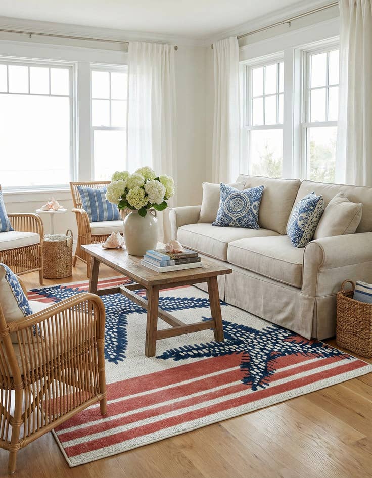 Detail image of 5' 3 x 8' Easy-Clean Belize Indoor / Outdoor Rug