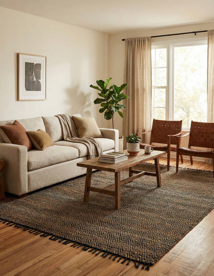 Detail image of  9' x 12' 2  Hand Woven Braided Jute Rug