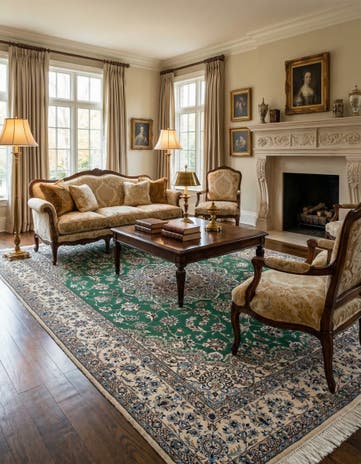 6' 6 x 9' 11 Hand Knotted Nain Persian Rug