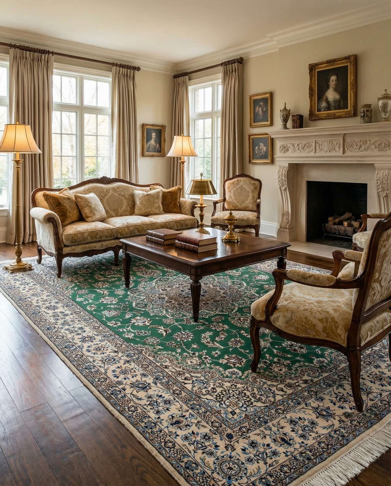 6' 6 x 9' 11 Hand Knotted Nain Persian Rug