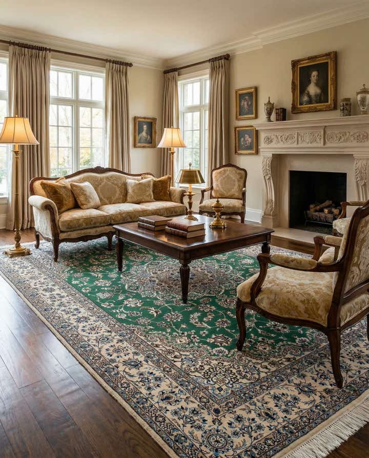 6' 6 x 9' 11 Hand Knotted Nain Persian Rug