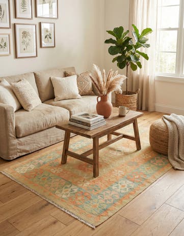 3' x 5' Hand Woven Kilim Waziri Wool Rug