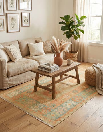 3' x 5' Hand Woven Kilim Waziri Wool Rug