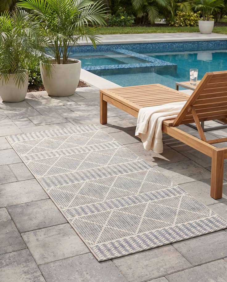 Vue détaillée : 80cm x 160cm Facile à nettoyer Trellis Tapis Intérieur / Extérieur Tapis de couloir