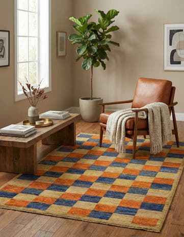 3' 9 x 5' 9 Hand Knotted Modern Ziegler Oriental Rug