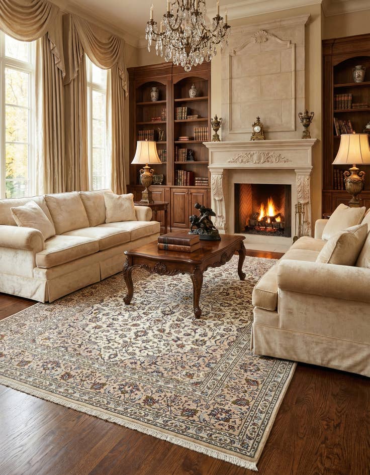 Detail image of 8' 2 x 11' 6 Kashan Wool Rug