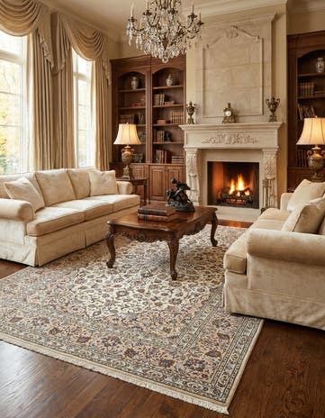8' 2 x 11' 6 Kashan Wool Rug