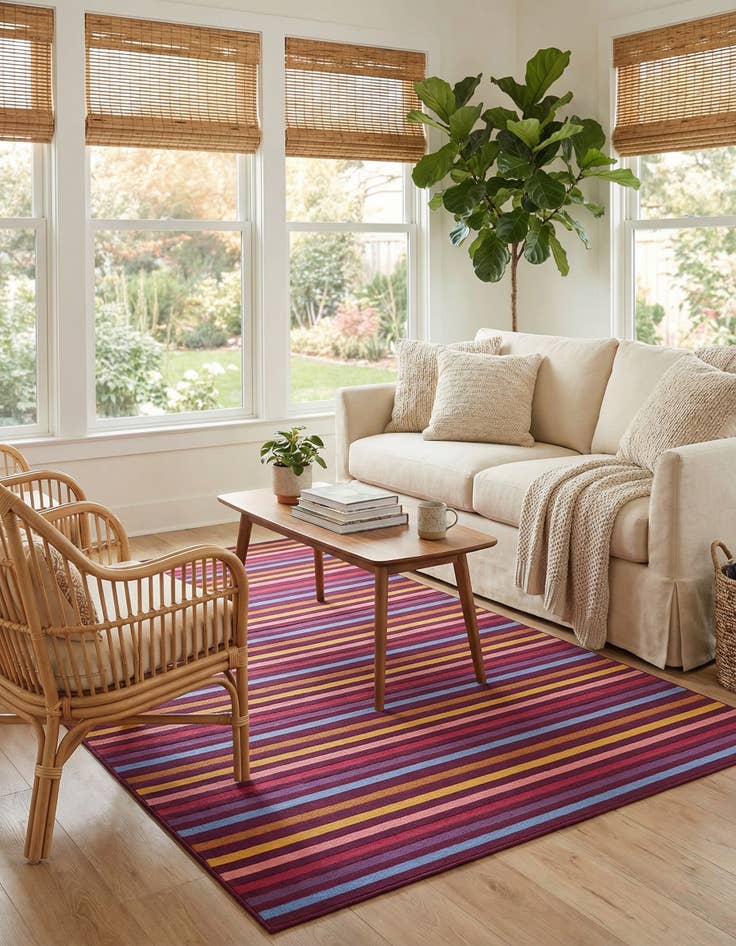 Detail image of 6' x 9' Easy-Clean Ribbon Indoor / Outdoor Rug