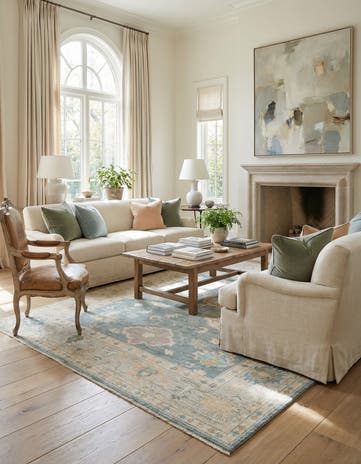 8' 7 x 11' 11 Hand Knotted Oushak Rug