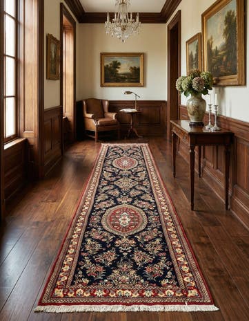 2' 11 x 13' 5 Hand Knotted Qom Persian Runner Rug