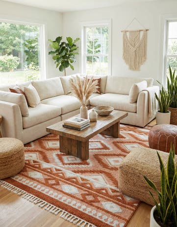 Rust Red Boho Rug