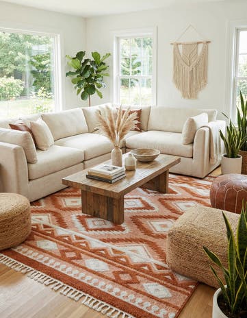 Rust Red Boho Rug