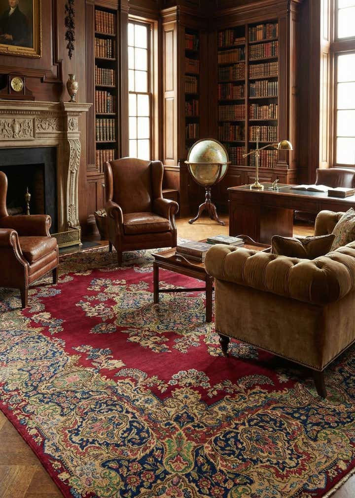 8' 10 x 11' 9 Hand Knotted Kerman Persian Wool Rug