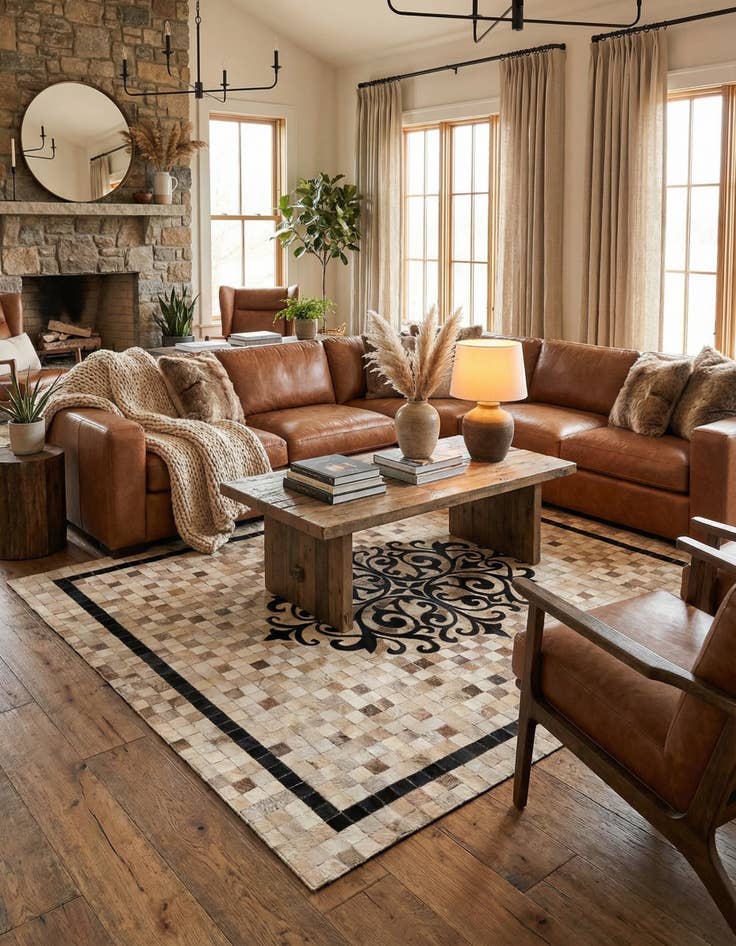 Detail image of  4' 10 x 7' 5 Cowhide Rug