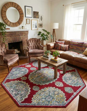 Red Paragon Octagon Rug